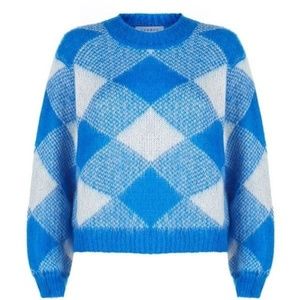 Sandro Blue Checkered Sweater